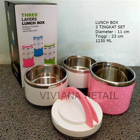 Rantang 3 Susun / Lunch Box 3 Tingkat Stainless Steel 